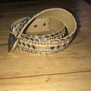 Kippy Tan Leather Belt with Brown Stones